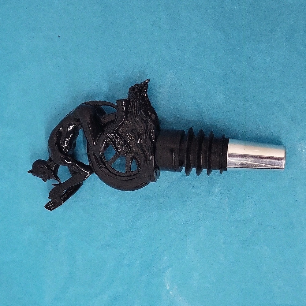 Vintage One Of A Kind Devil on A Bike Wine Stopper
